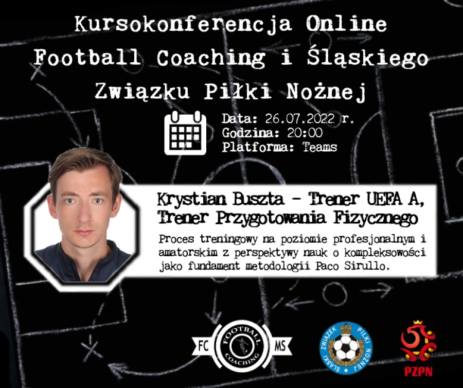Kursokonferencja on-line Football Coaching i Śląskiego Związku Piłki Nożnej
